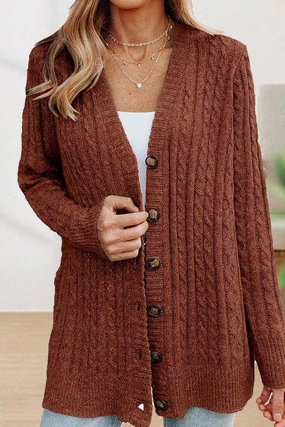 Buttons Color V Neck Cardigans(5 Colors)