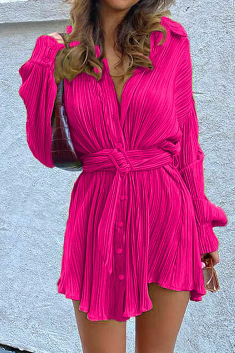 Print Frenulum V Neck One Step Skirt Dresses
