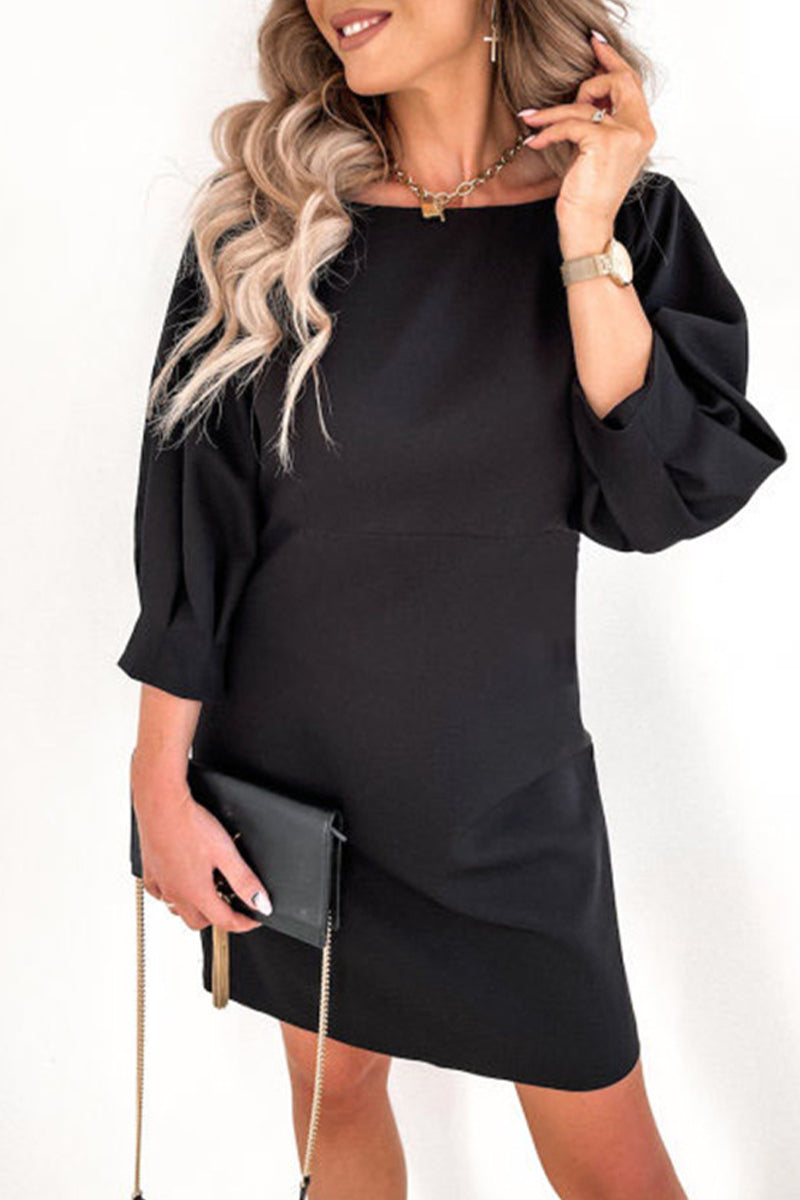 College With Bow O Neck Pencil Skirt Dresses
