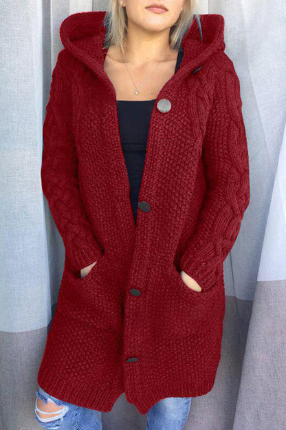 Pocket Color Hooded Collar Cardigans(8 Colors)