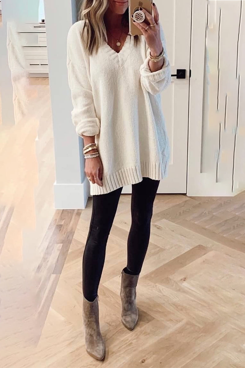 Color V Neck Sweaters(5 Colors)