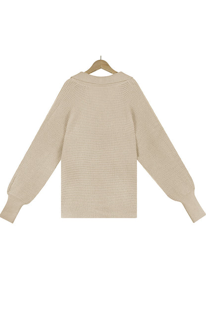 Color Turndown Collar Sweaters(7 Colors)