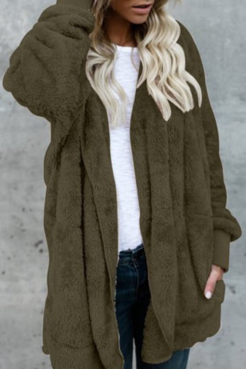 Work Patchwork Cardigan Collar Outerwear