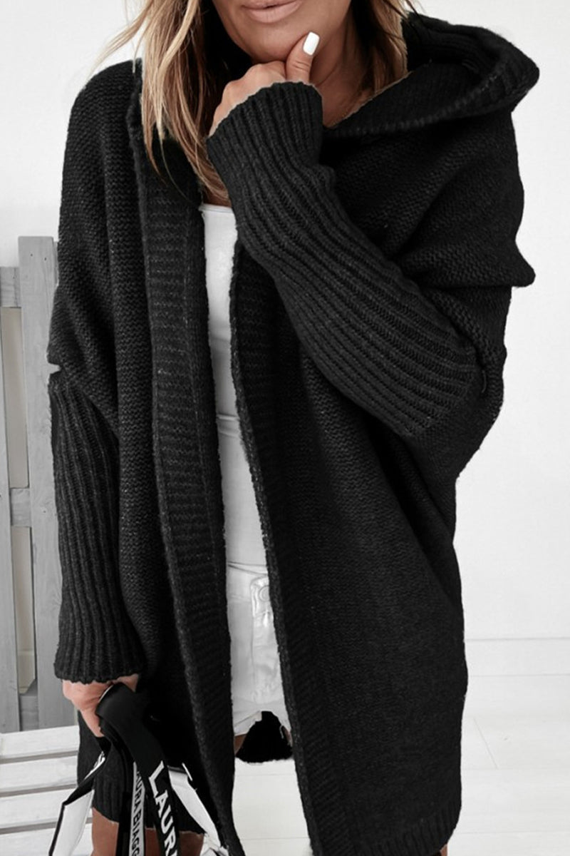 Street Asymmetrical Color Hooded Collar Cardigans(15 Colors)