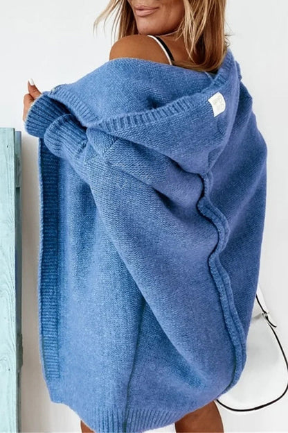 Street Asymmetrical Color Hooded Collar Cardigans(15 Colors)