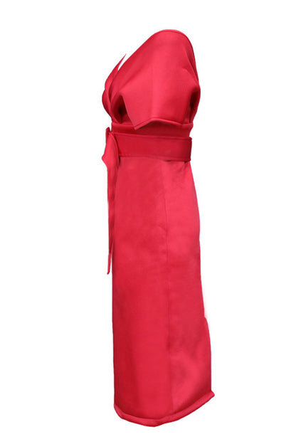V Neck One Step Skirt Dresses(2 Colors)