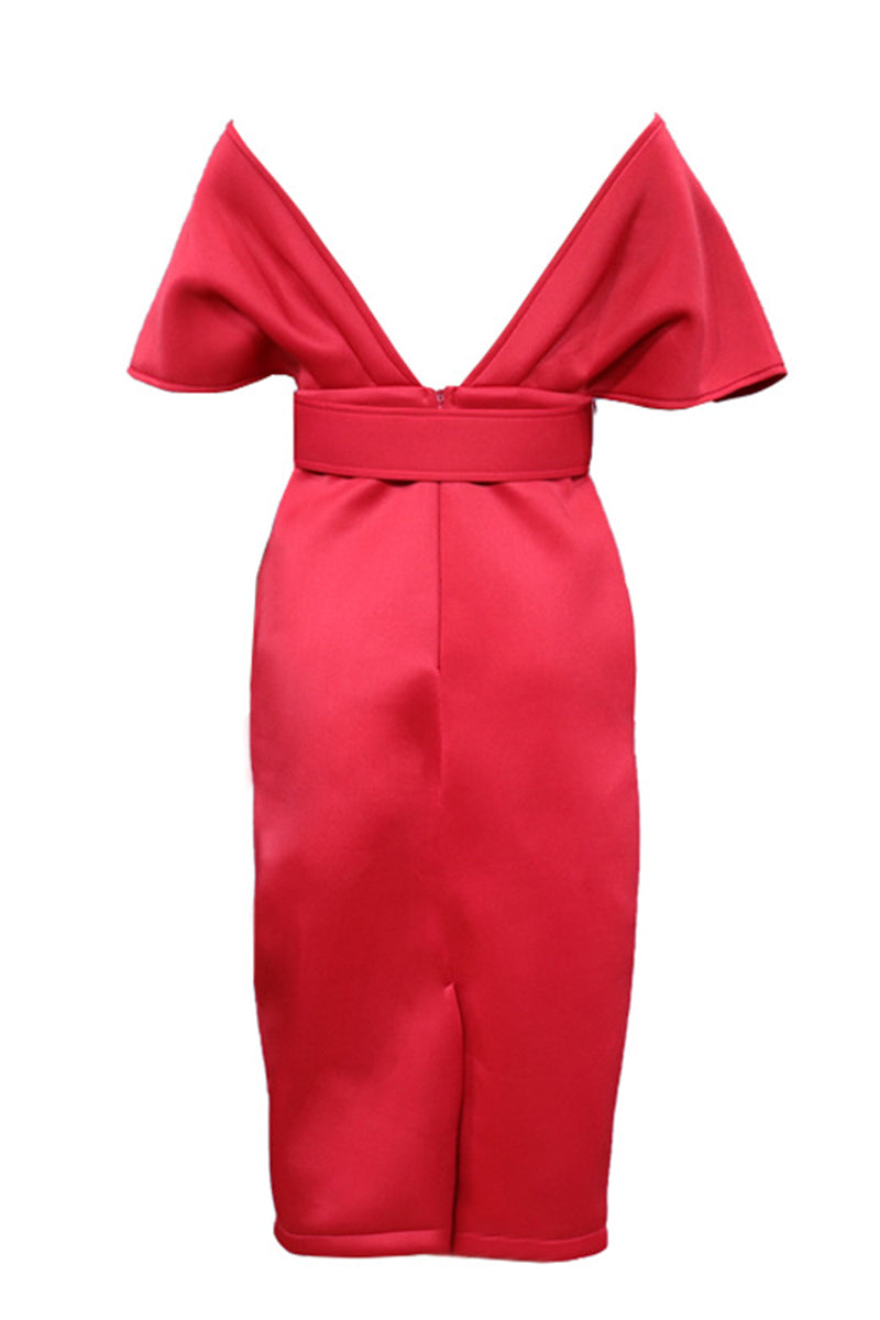 V Neck One Step Skirt Dresses(2 Colors)