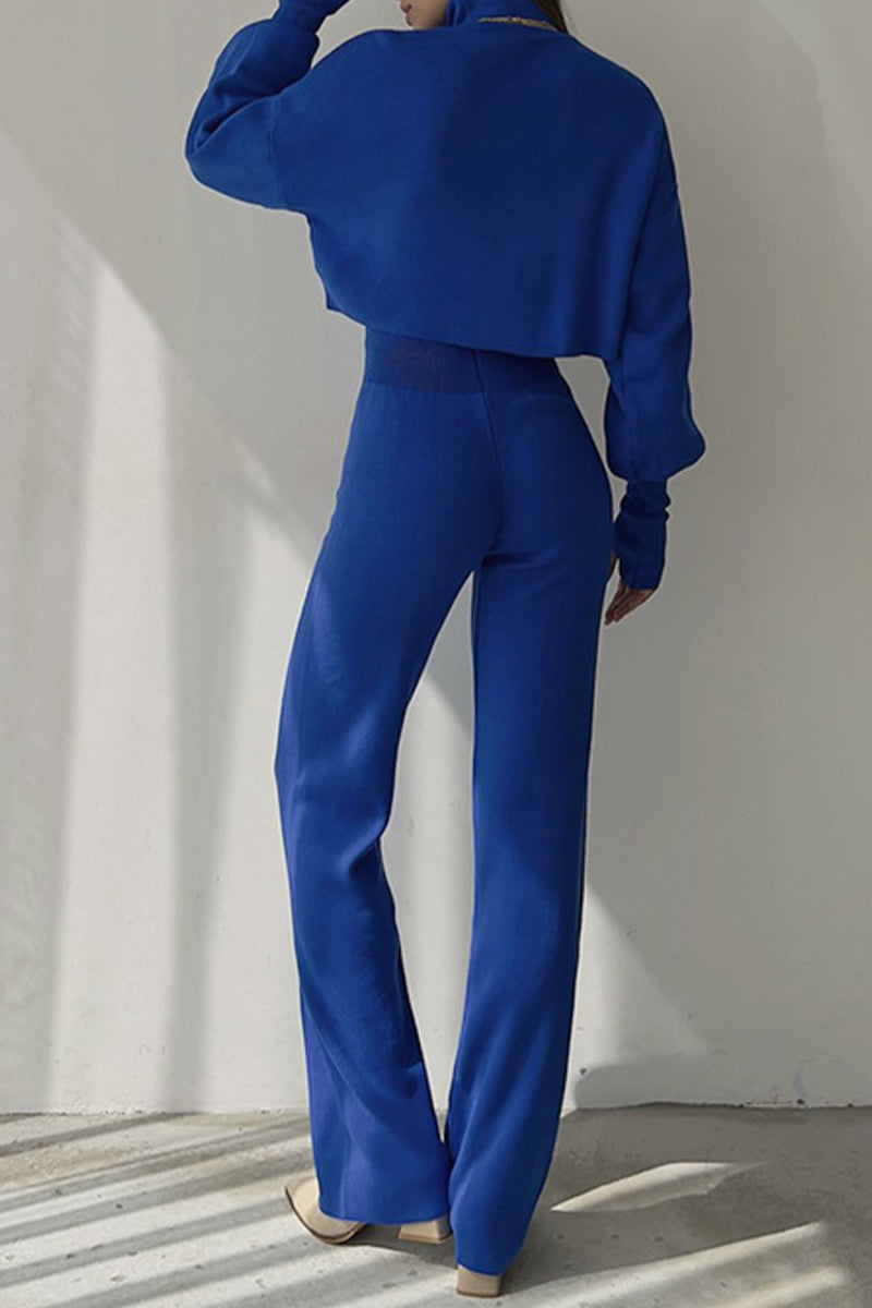 Color Turtleneck Long Sleeve Two Pieces