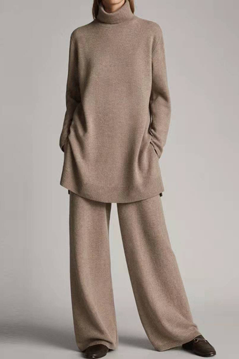 Color Turtleneck Two Pieces