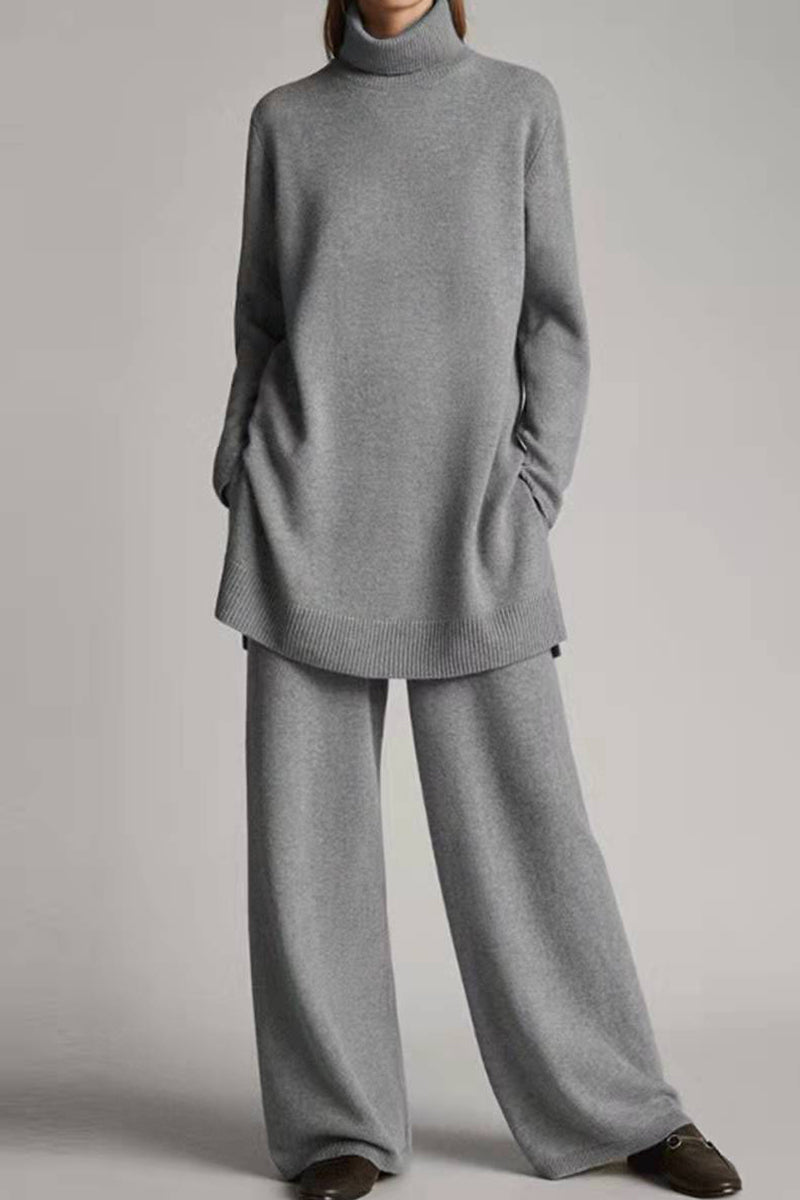 Color Turtleneck Two Pieces