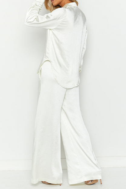 Street Patchwork Turndown Collar Long Sleeve Two Pieces
