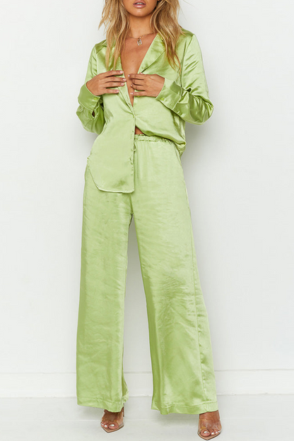 Street Patchwork Turndown Collar Long Sleeve Two Pieces