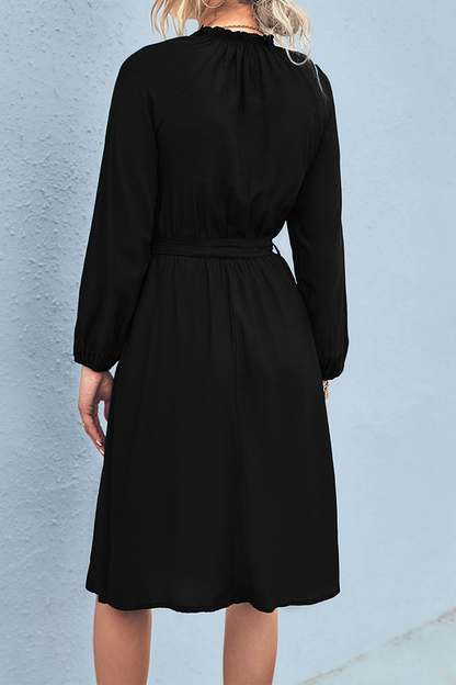 Daily Patchwork Half a Turtleneck Waist Skirt Dresses