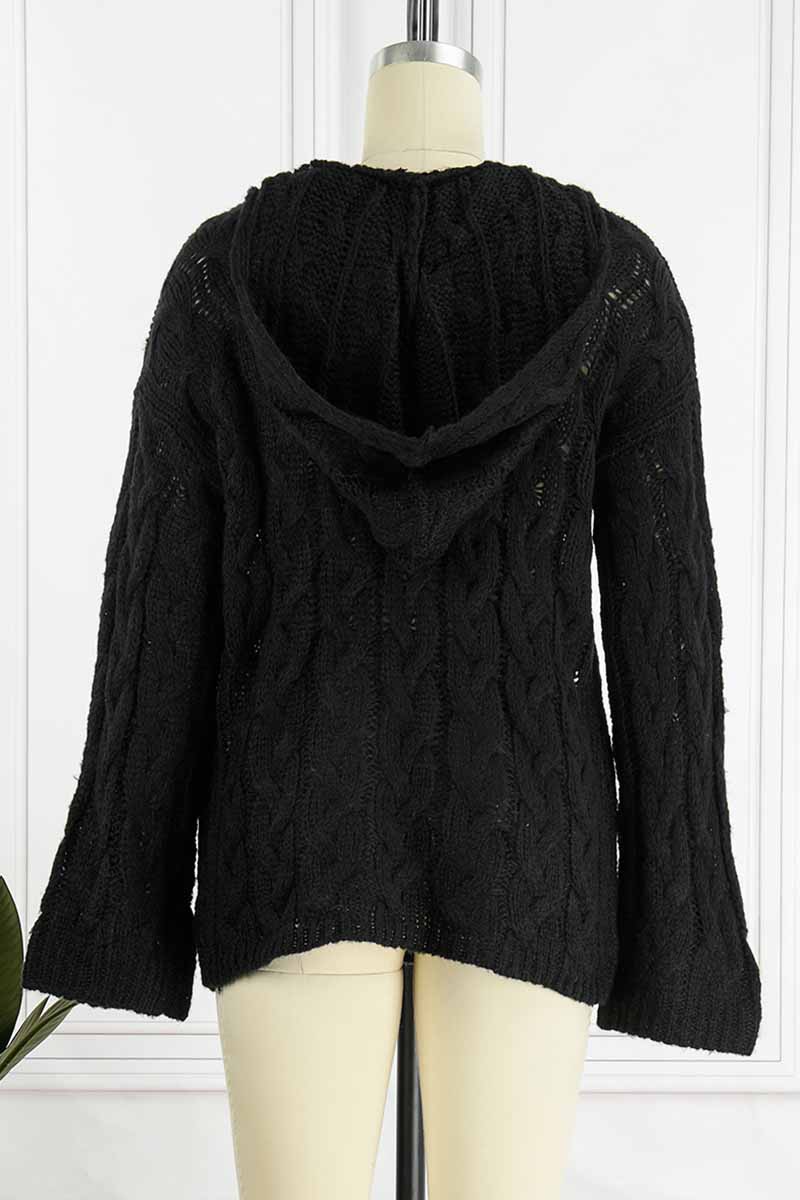 Street Patchwork Hooded Collar Sweaters(16 Colors)