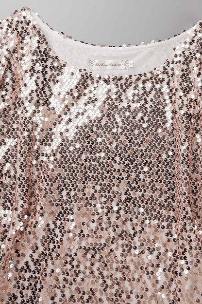 Street Sequins O Neck T-shirts