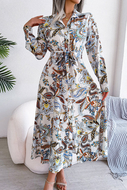 Frenulum Buckle Turndown Collar One Step Skirt Dresses(3 Colors)