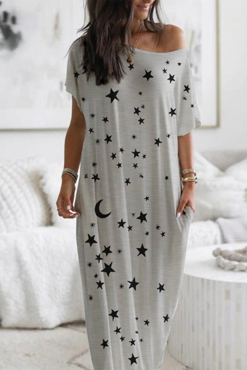 Print Patchwork O Neck One Step Skirt Dresses(3 Colors)