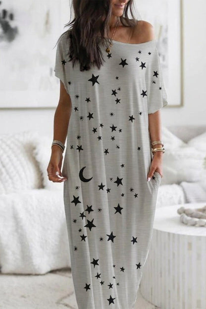 Print Patchwork O Neck One Step Skirt Dresses(3 Colors)