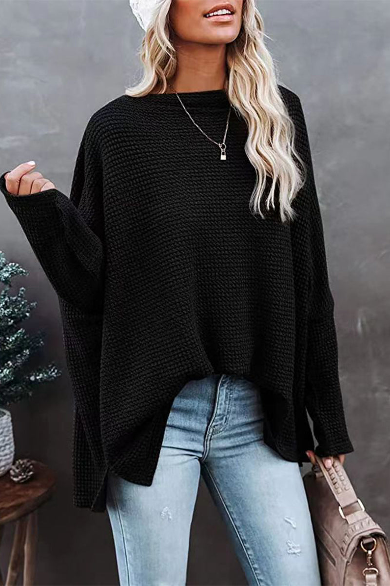Color Oblique Collar Sweaters(6 Colors)