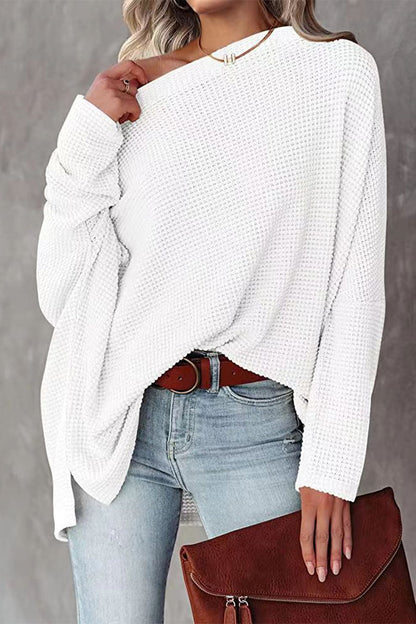 Color Oblique Collar Sweaters(6 Colors)
