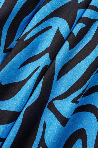 Print Patchwork Backless Slit Oblique Collar Long Dress