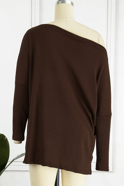 Color Oblique Collar Sweaters(6 Colors)