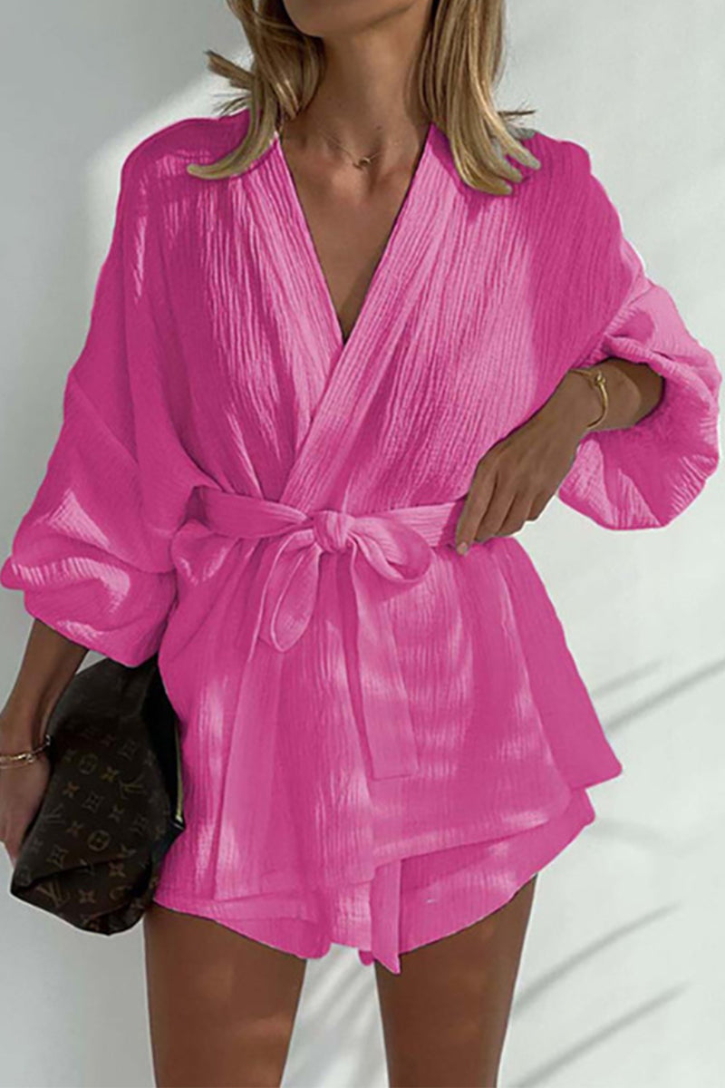 Frenulum Color V Neck Two Pieces