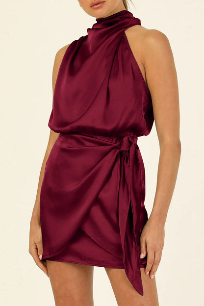 Color Halter One Step Skirt Dresses(6 Colors)
