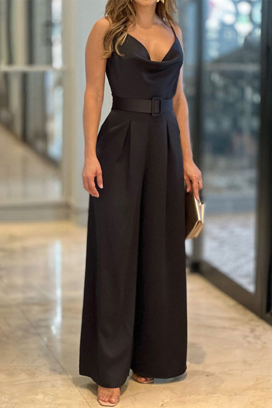 Simplicity Color V Neck Loose Jumpsuits(3 Colors)