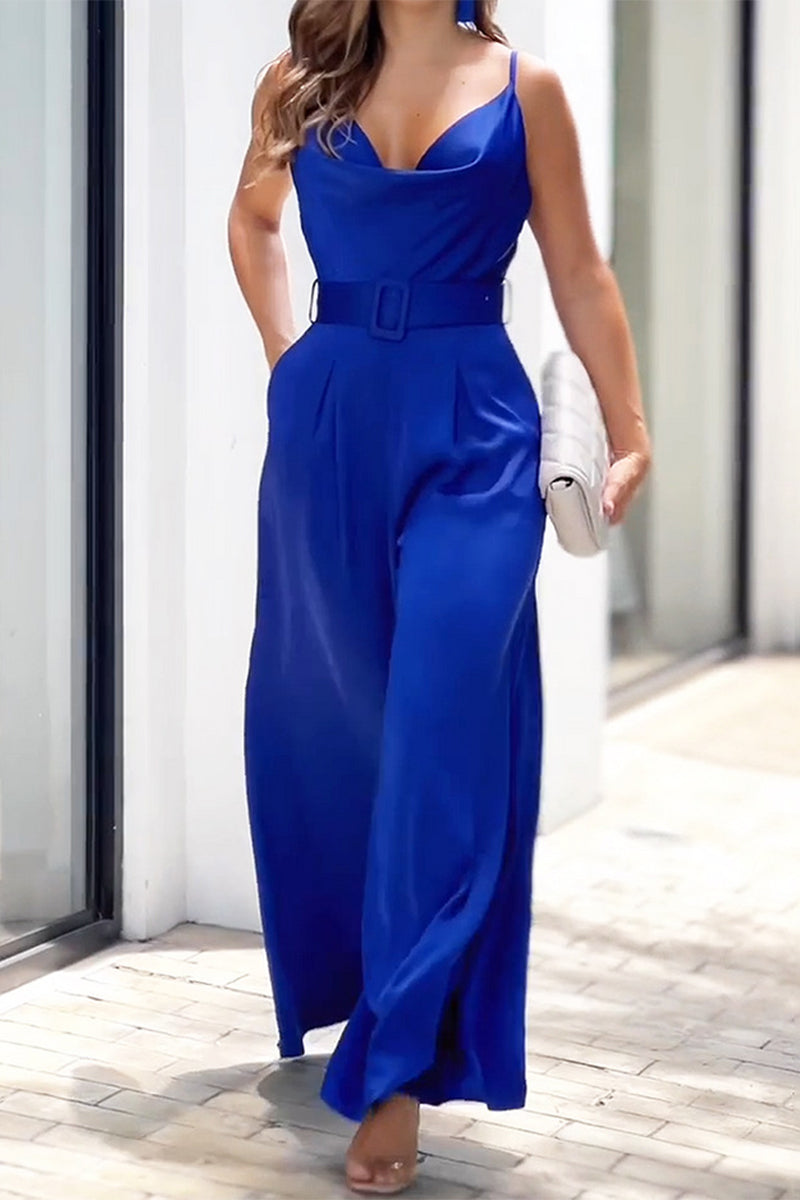 Simplicity Color V Neck Loose Jumpsuits(3 Colors)