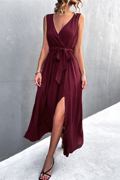 Slit V Neck One Step Skirt Dresses(5 Colors)