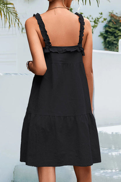 Simplicity Frenulum V Neck Cake Skirt Dresses
