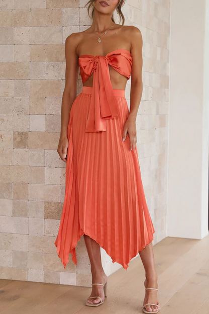 Vacation Frenulum Strapless Sleeveless Two Pieces