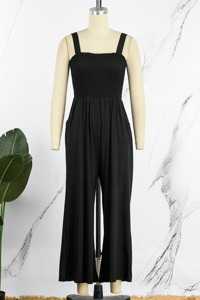 Patchwork Square Collar Loose Jumpsuits(6 Colors)
