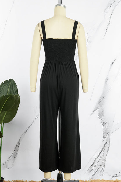 Patchwork Square Collar Loose Jumpsuits(6 Colors)