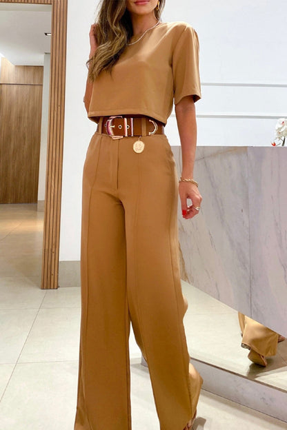 Color Short Sleeve Two Pieces