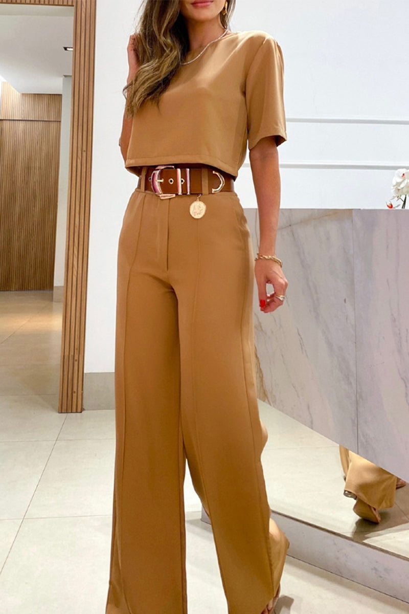 Color Short Sleeve Two Pieces