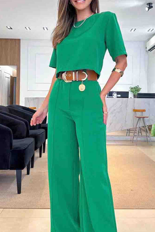 Color Short Sleeve Two Pieces