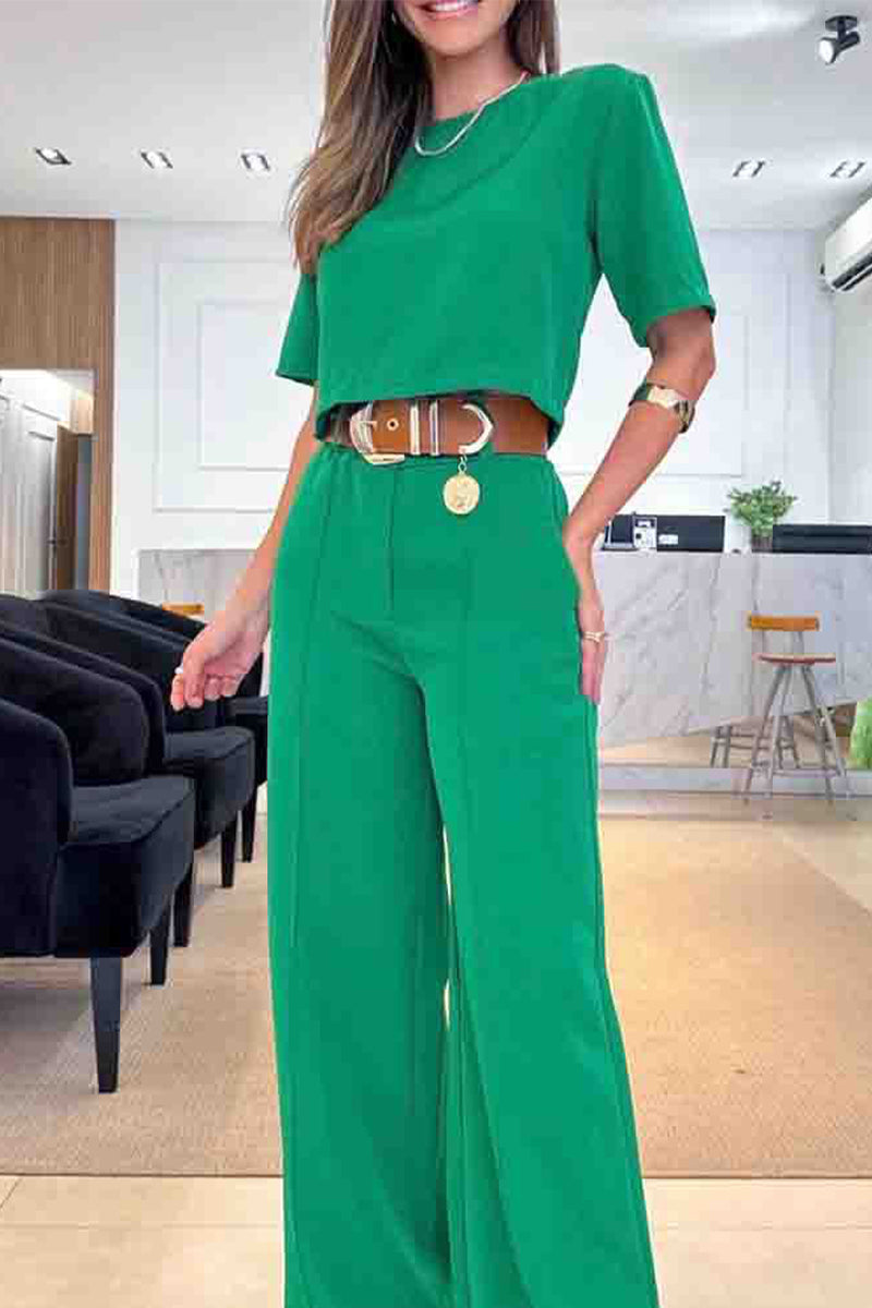 Color Short Sleeve Two Pieces