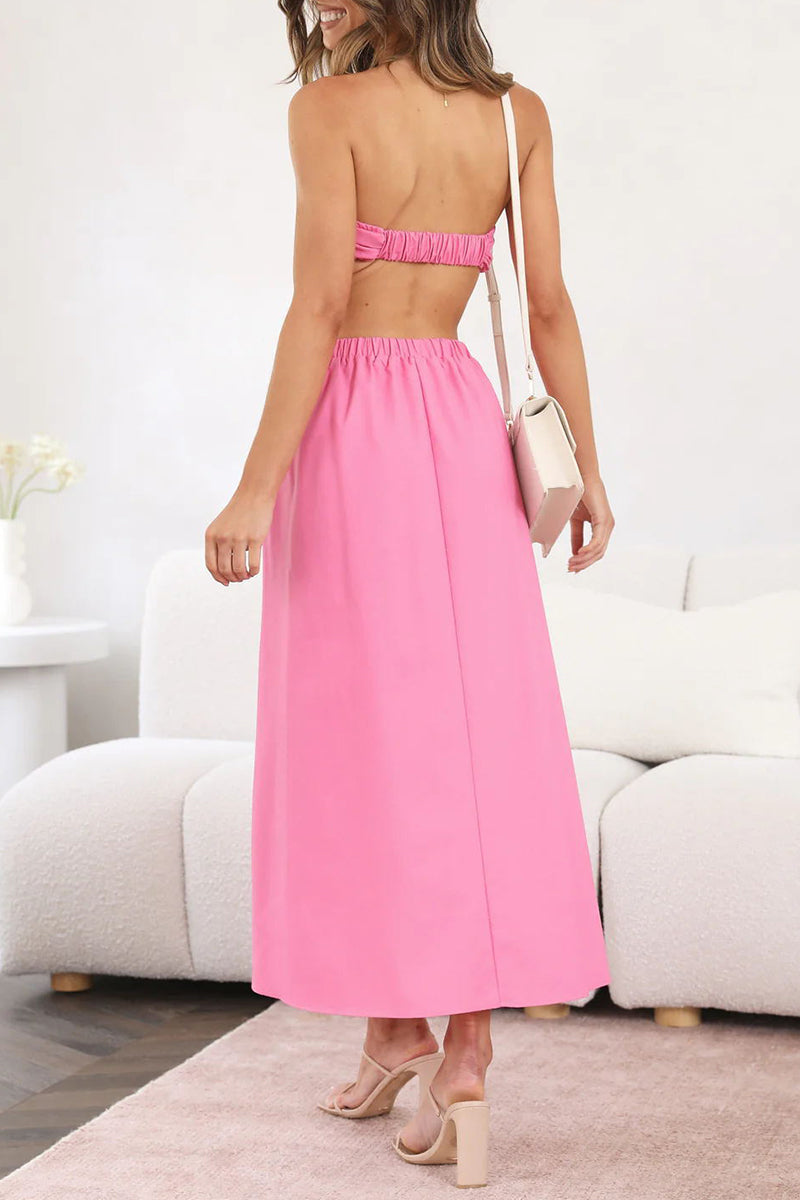 Celebrities Backless Strapless Waist Skirt Dresses