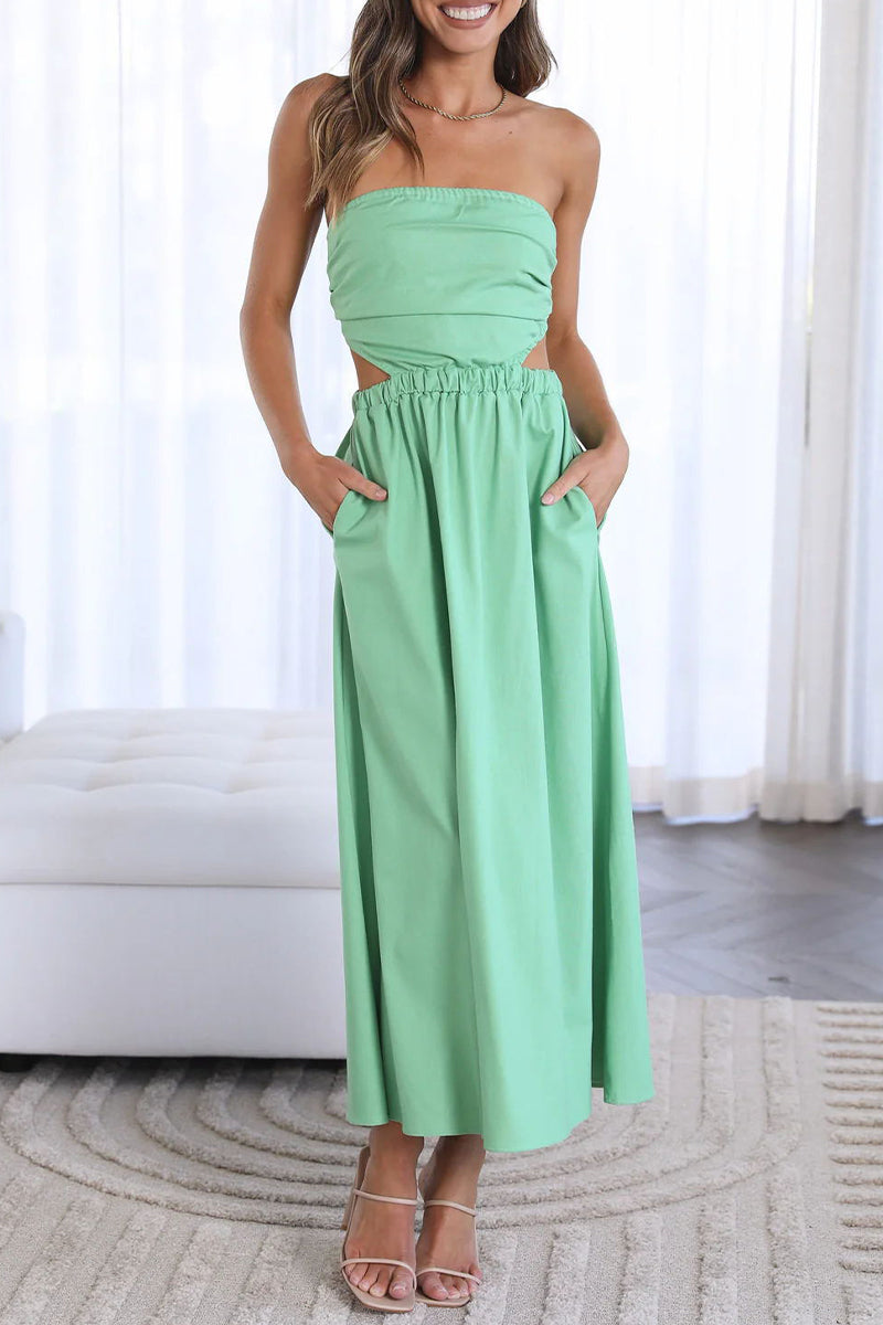 Celebrities Backless Strapless Waist Skirt Dresses