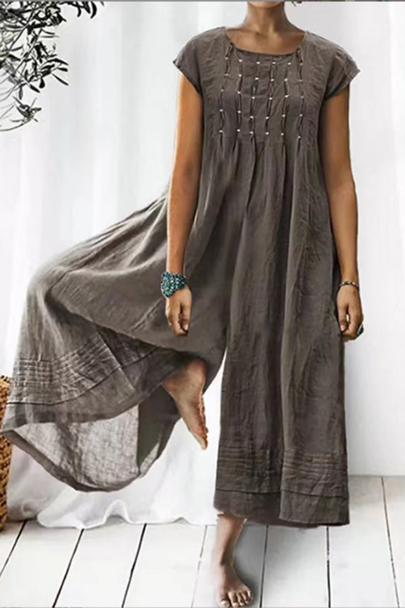 Simplicity O Neck Loose Jumpsuits(6 Colors)