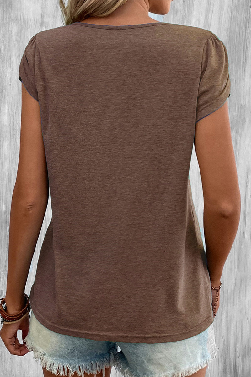 Simplicity Color V Neck T-shirts