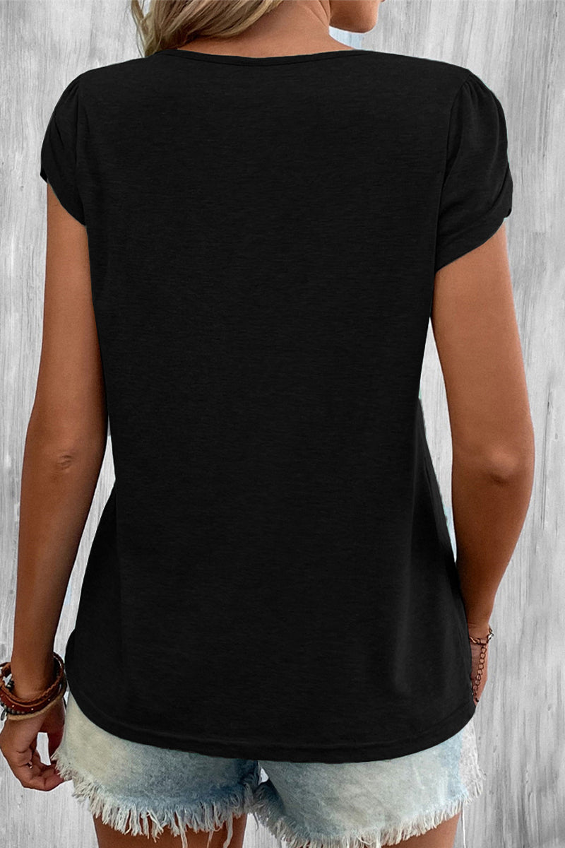 Simplicity Color V Neck T-shirts
