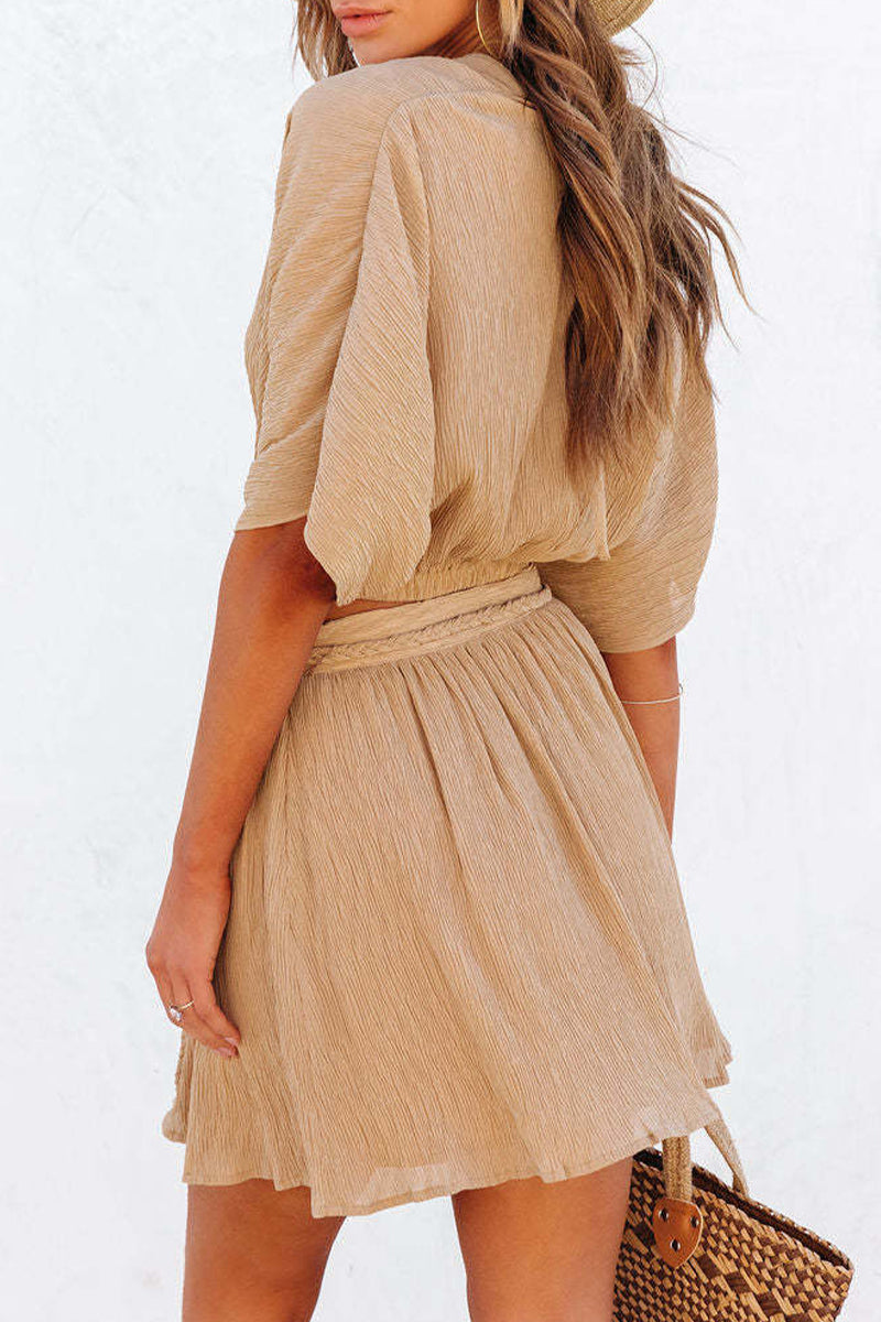 Daily Frenulum Backless V Neck Two Pieces