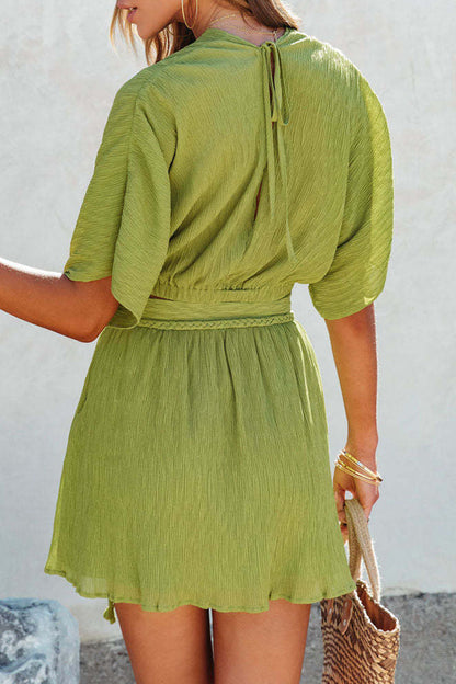 Daily Frenulum Backless V Neck Two Pieces