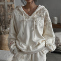 Women's Vintage Rose Floral Art Casual Warm Hoodie elevenforest