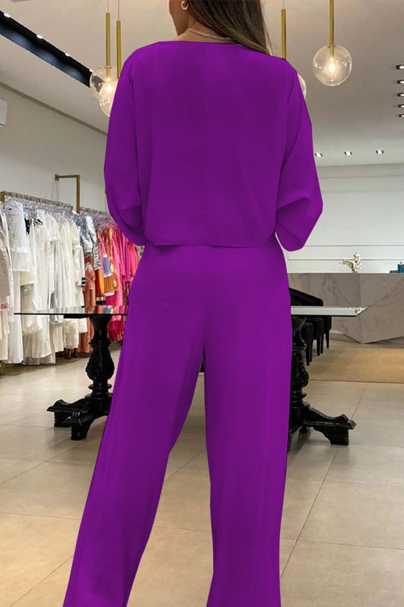 Simplicity Frenulum V Neck Three Quarter Two Pieces