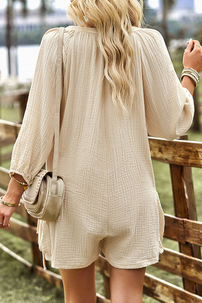 Simplicity Pocket Buckle O Neck Loose Rompers