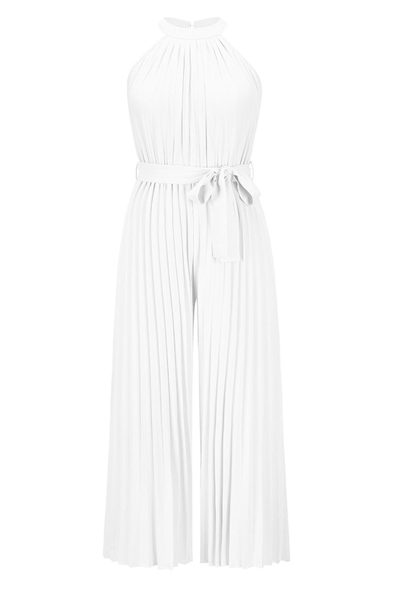Simplicity Frenulum Fold Halter Loose Jumpsuits(6 Colors)